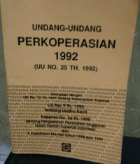 Undang-Undang Perkoperasian 1992 (UU No. 25 Th. 1992)