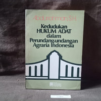 Image of Kedudukan Hukum Adat dalm Perundang-undangan agraris indonesia
